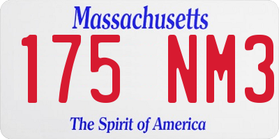MA license plate 175NM3