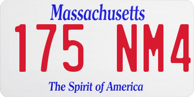 MA license plate 175NM4