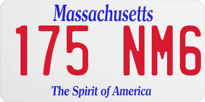 MA license plate 175NM6