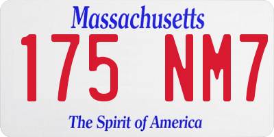 MA license plate 175NM7