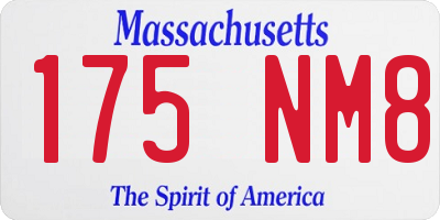 MA license plate 175NM8