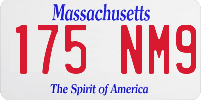 MA license plate 175NM9