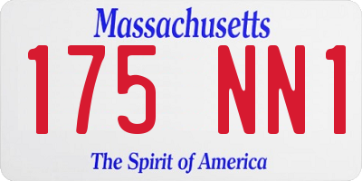 MA license plate 175NN1
