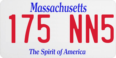 MA license plate 175NN5