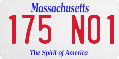 MA license plate 175NO1