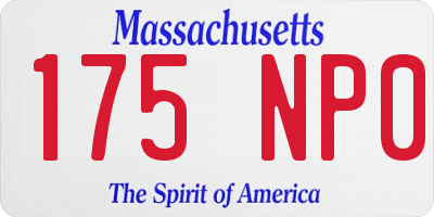 MA license plate 175NP0