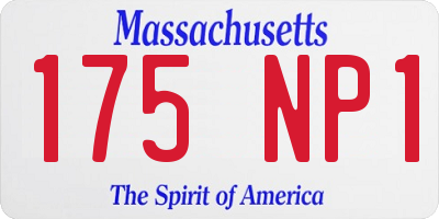MA license plate 175NP1