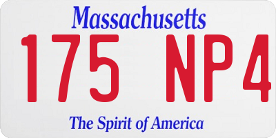 MA license plate 175NP4