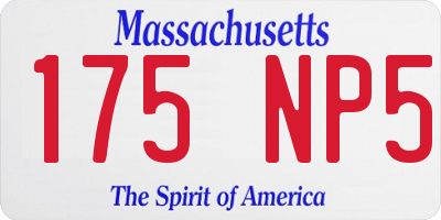 MA license plate 175NP5