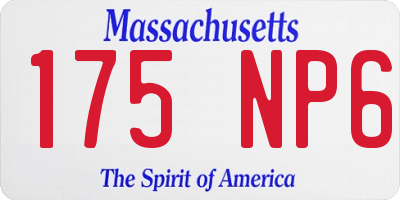 MA license plate 175NP6
