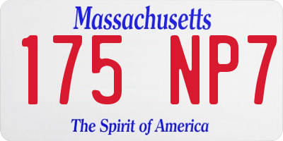 MA license plate 175NP7