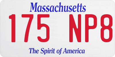MA license plate 175NP8