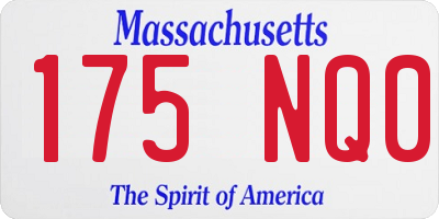 MA license plate 175NQ0