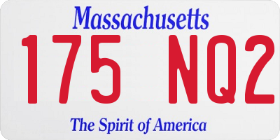 MA license plate 175NQ2