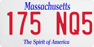 MA license plate 175NQ5