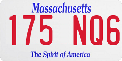 MA license plate 175NQ6