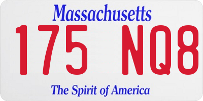 MA license plate 175NQ8