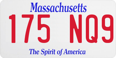 MA license plate 175NQ9