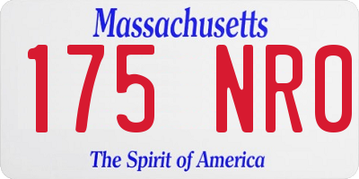 MA license plate 175NR0