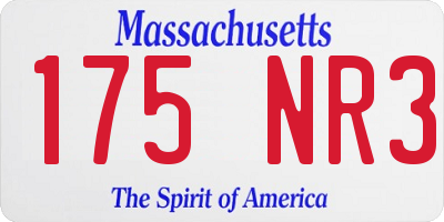 MA license plate 175NR3