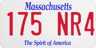 MA license plate 175NR4