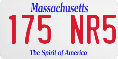 MA license plate 175NR5