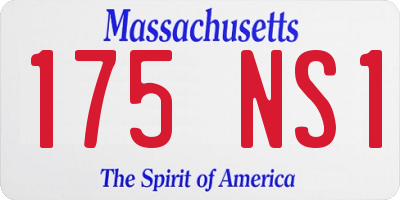 MA license plate 175NS1