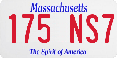 MA license plate 175NS7
