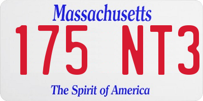 MA license plate 175NT3