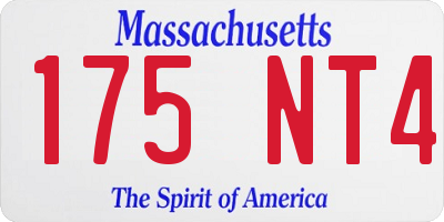 MA license plate 175NT4