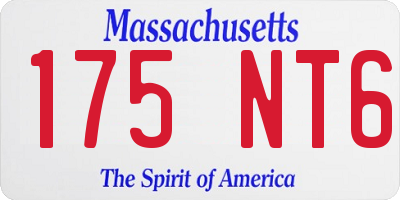 MA license plate 175NT6
