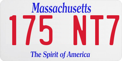 MA license plate 175NT7