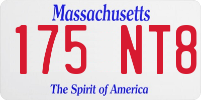 MA license plate 175NT8