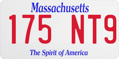 MA license plate 175NT9