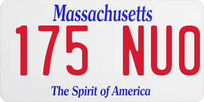 MA license plate 175NU0