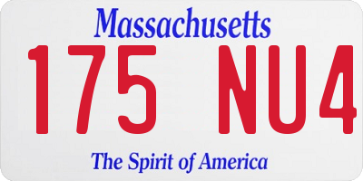 MA license plate 175NU4