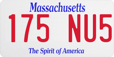 MA license plate 175NU5