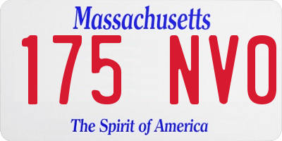 MA license plate 175NV0