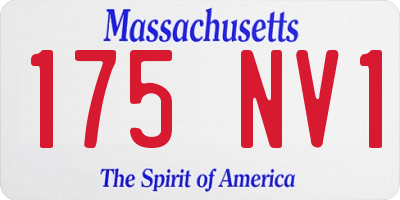 MA license plate 175NV1