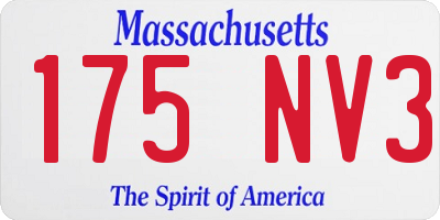 MA license plate 175NV3