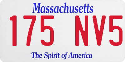 MA license plate 175NV5