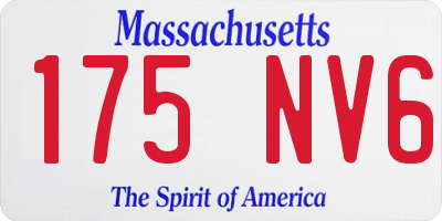 MA license plate 175NV6