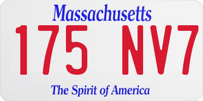 MA license plate 175NV7