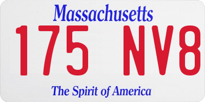 MA license plate 175NV8