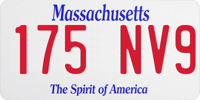 MA license plate 175NV9