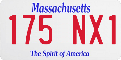MA license plate 175NX1