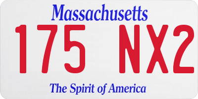 MA license plate 175NX2