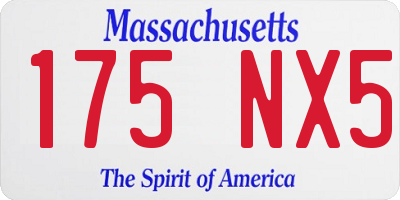 MA license plate 175NX5