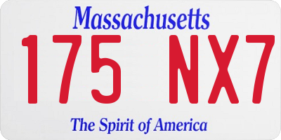 MA license plate 175NX7