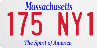 MA license plate 175NY1